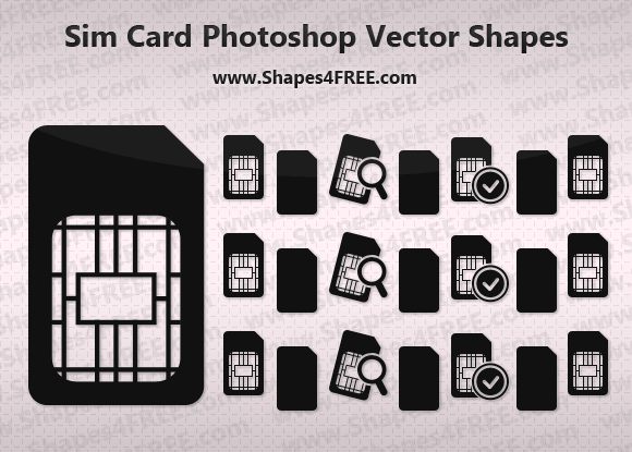 Sim Card Icon Photoshop & Vector Shapes (CSH)