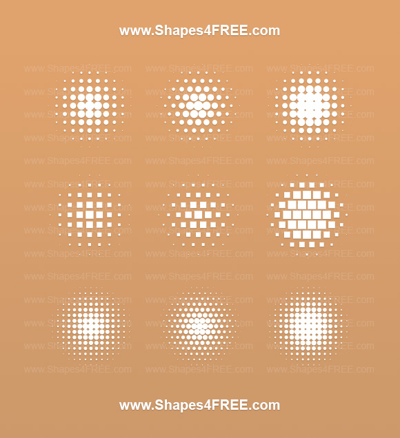 Halftone Photoshop Shapes