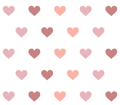 Pink Hearts Vector Pattern On White Background (SVG)